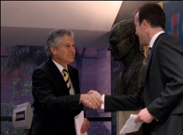 James Curran and Stephen Smith shaking hands
